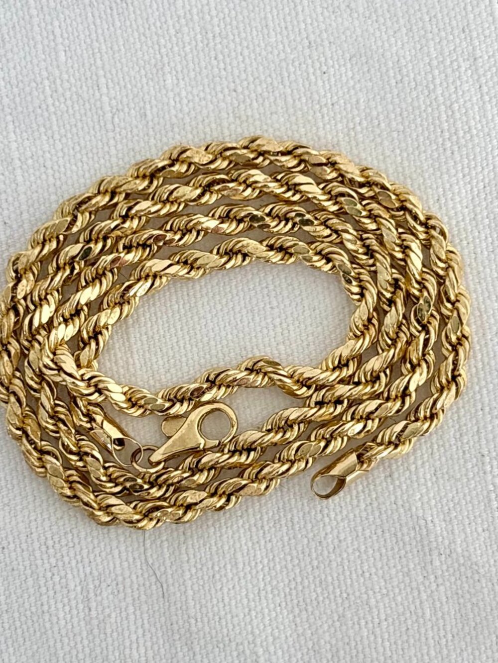 Aurafin 10K Yellow Gold Rope Chain Necklace 5.5g 20" New Without Tags